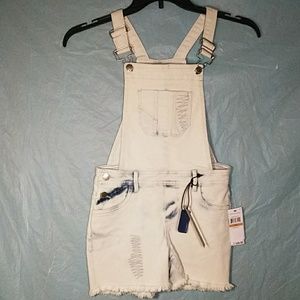 Calvin Klein Girl's Bleachout Overall Jeans Shorts